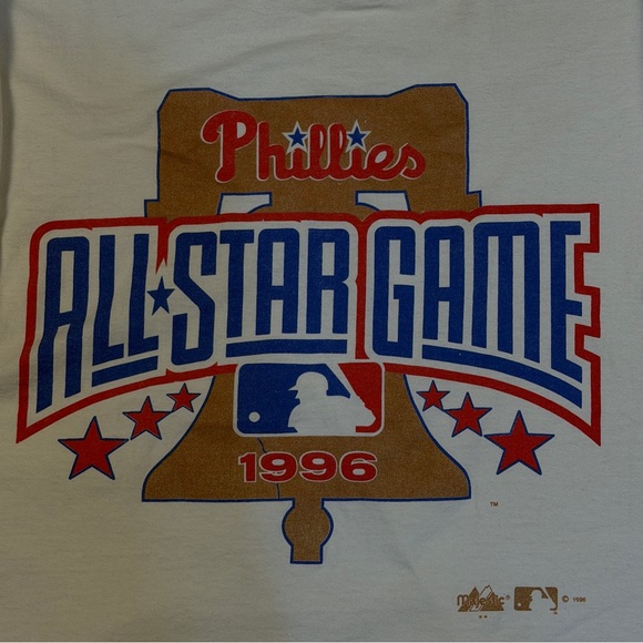 Majestic 1996 MLB Phillies All Star Game T-Shirt Single Stitch Men XL Baseball - Picture 7 of 14